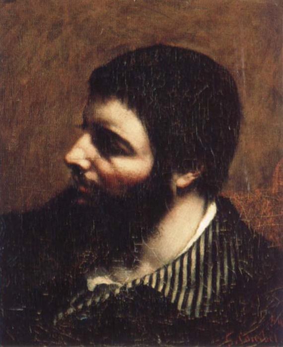 Gustave Courbet Self-Portrait with Striped Collar oil painting image